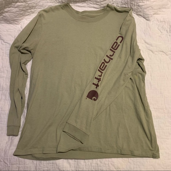 Carhartt Tops - Olive Green Long Sleeve Carhartt Shirt (A23)